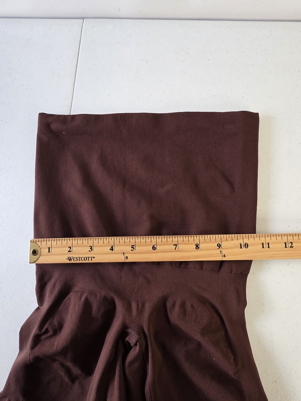 Yitty Ultra High Waist Booty Lift Shorts Size XL/XXL Chocolate Brown Open Gusset - Picture 9 of 14